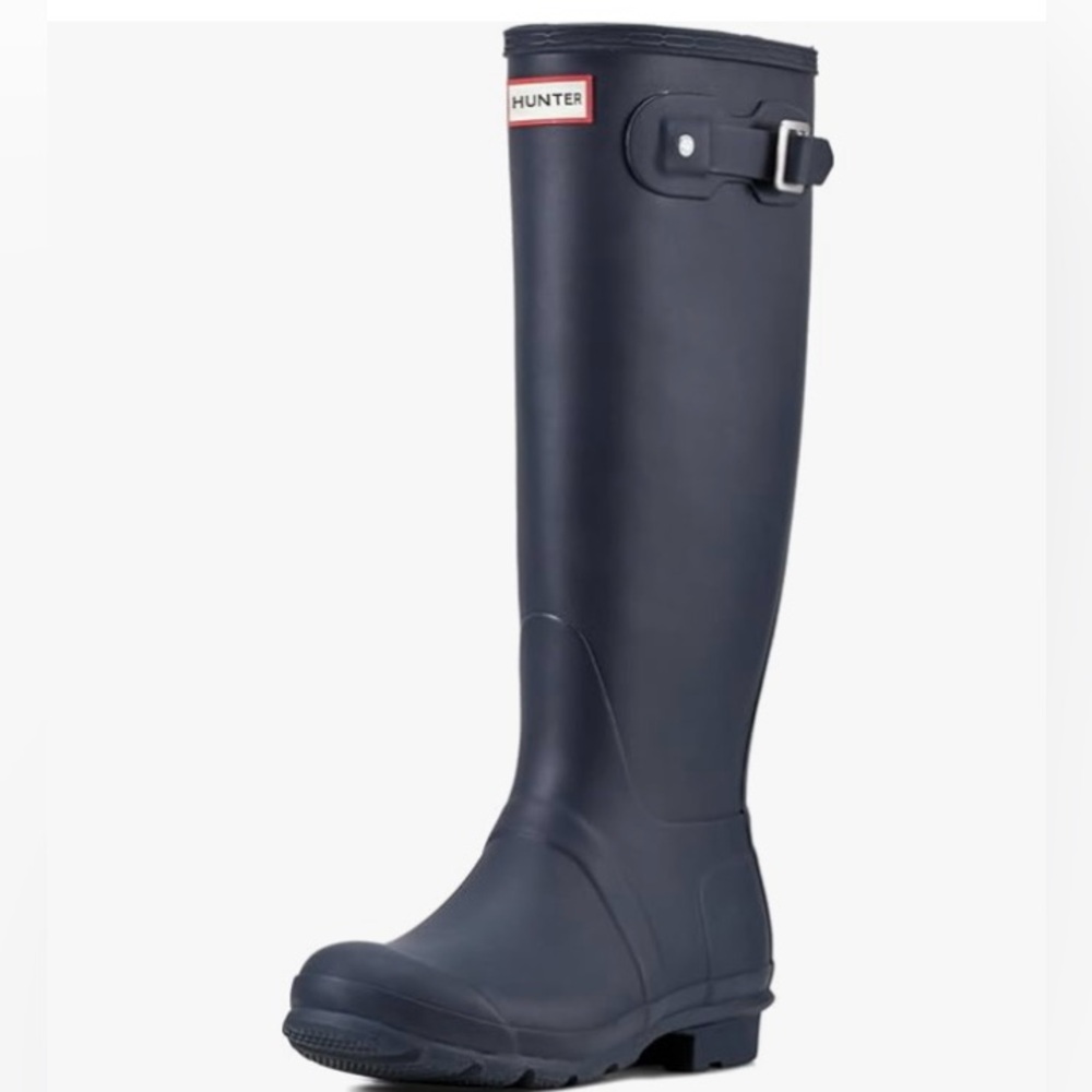HUNTER Original Tall Boots in Navy Blue - Size 7M/8F